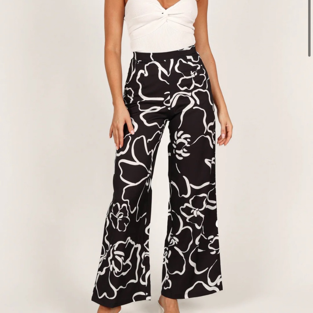Petal and Pup - YORK PANT - WHITE BLACK FLORAL